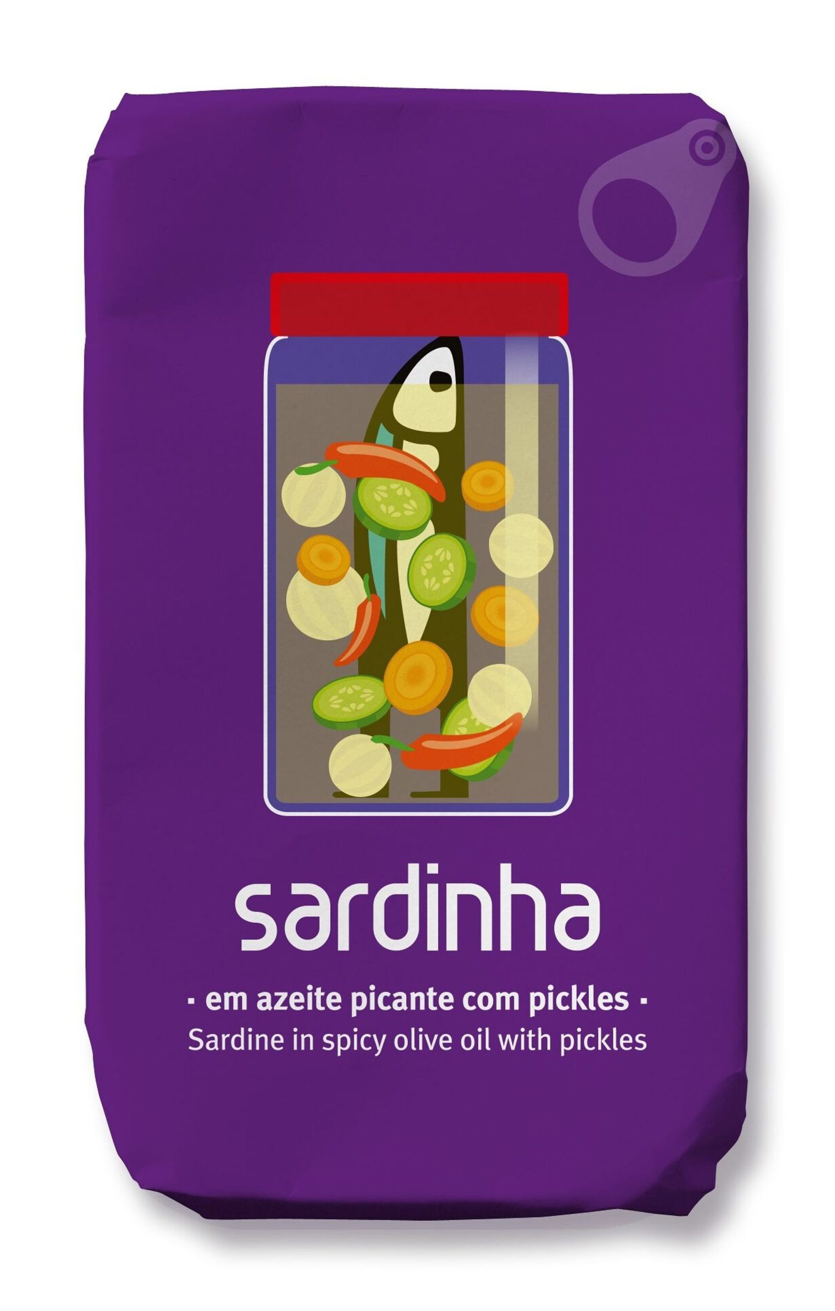 Sardinha — Sardinės pikantišame alyvuogių aliejuje su marinuotais agurkėliais